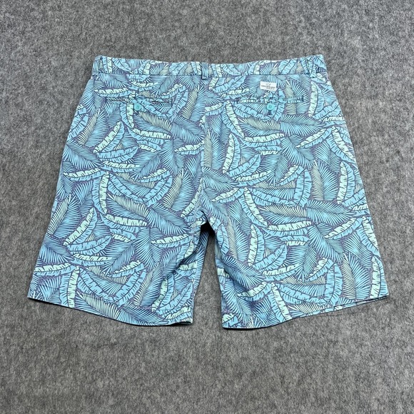 Vineyard Vines Shorts Mens 38 Blue Breaker Short Tropical Leaf Chino Stretch - Picture 2 of 16